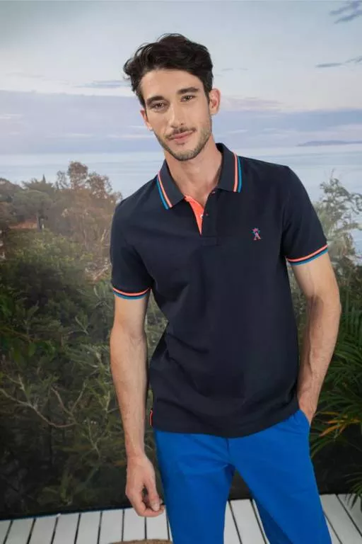 PHIO M SS POLO WITH FLUO LOGO