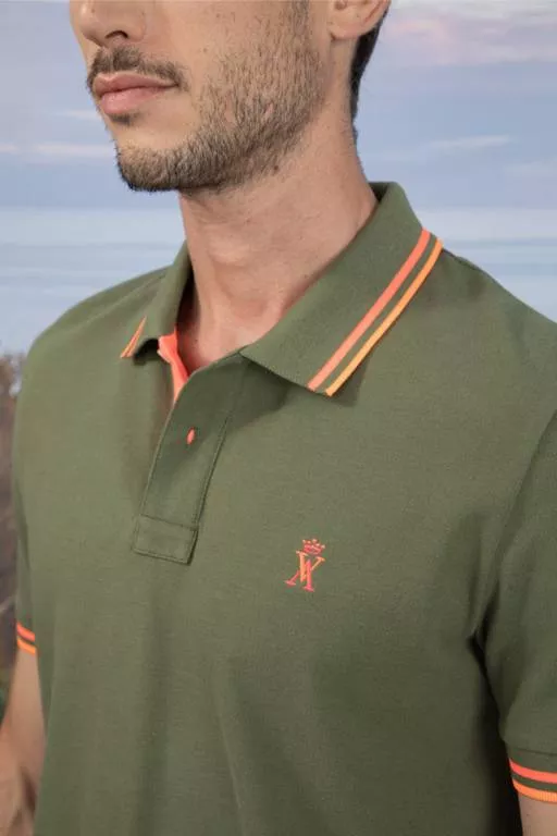 PHIO M SS POLO WITH FLUO LOGO