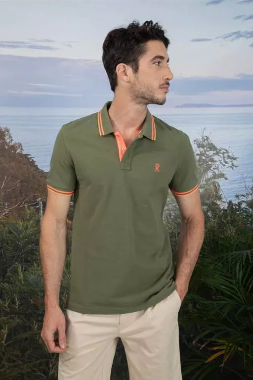 PHIO M SS POLO WITH FLUO LOGO