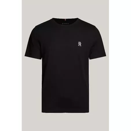 T-shirt TH Monogram Brodé à Col Ras-du-cou