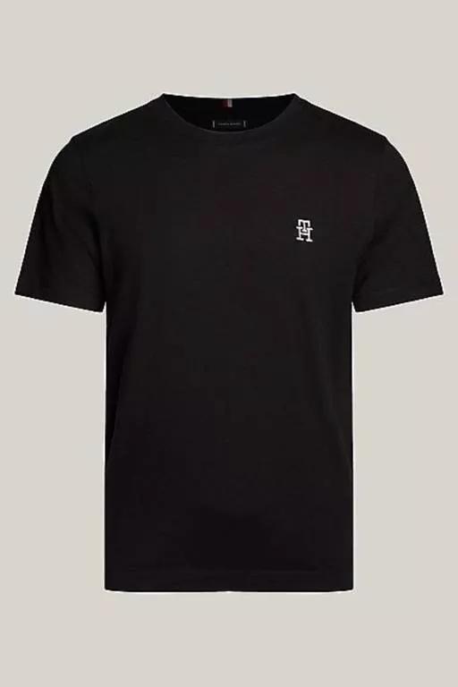 T-shirt TH Monogram Brodé à Col Ras-du-cou