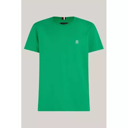 T-shirt TH Monogram Brodé à Col Ras-du-cou