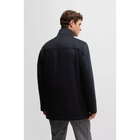 MANTEAU RELAXED COURT EN LAINE VIERGE ET CACHEMIRE