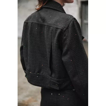 Olena Tweedy Veste denim courte