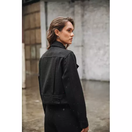 Olena Tweedy Veste denim courte