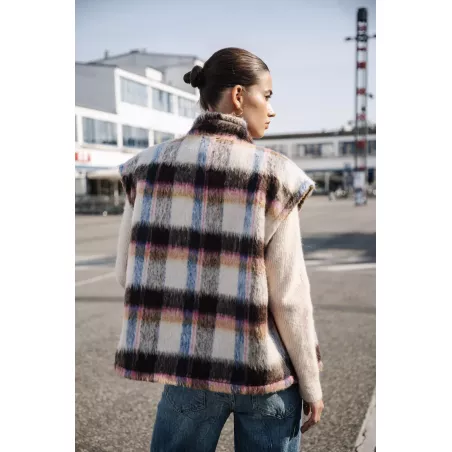 Vatika Plaid Veste plaid sans manches