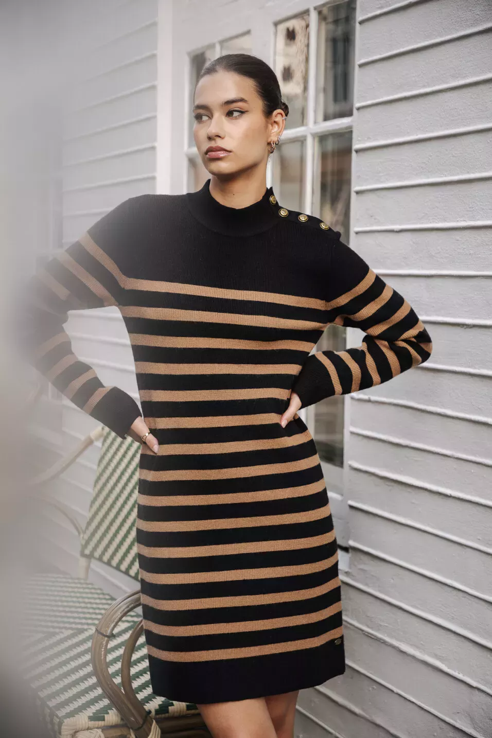 Reliane Stripes Robe pull marinière