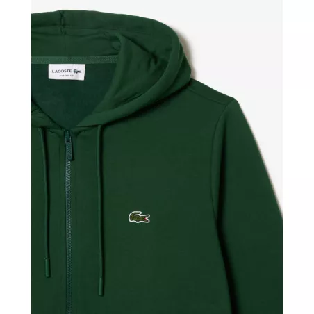 SWEATSHIRT ZIPPÉ EN MOLLETON À CAPUCHE