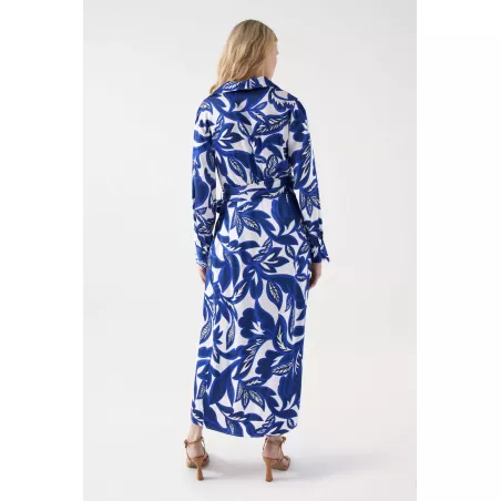 ROBE SATINÉE MIDI À IMPRIMÉ FLEURI