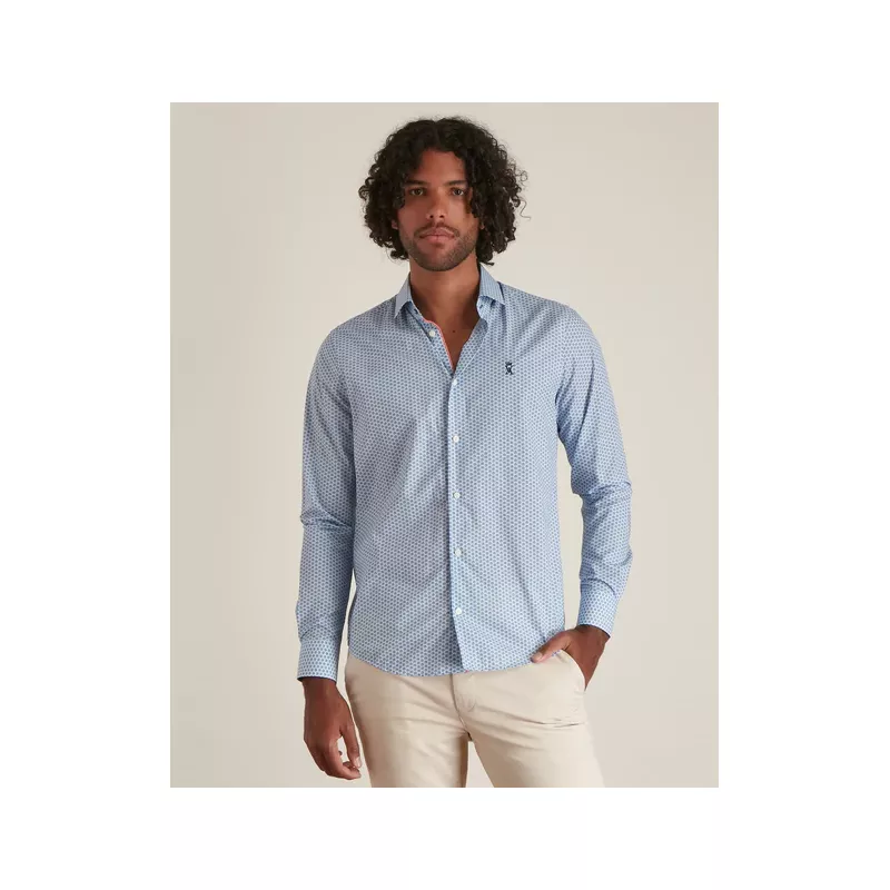 CHEMISE SLIM À IMPRIMÉ VIOLETTE