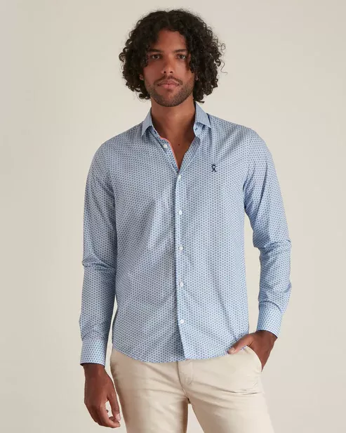 CHEMISE SLIM À IMPRIMÉ VIOLETTE