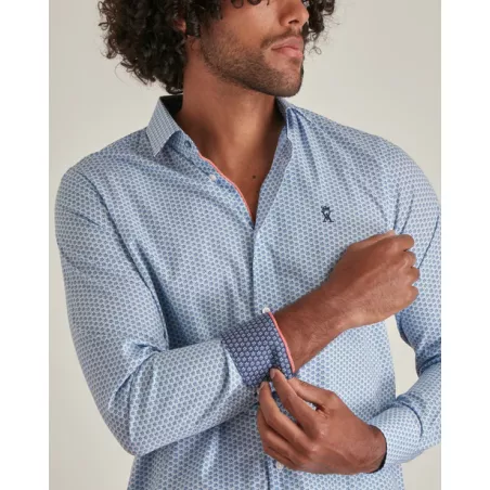 CHEMISE SLIM À IMPRIMÉ VIOLETTE